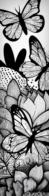 Free butterfly bookmarks of a butterfly on white